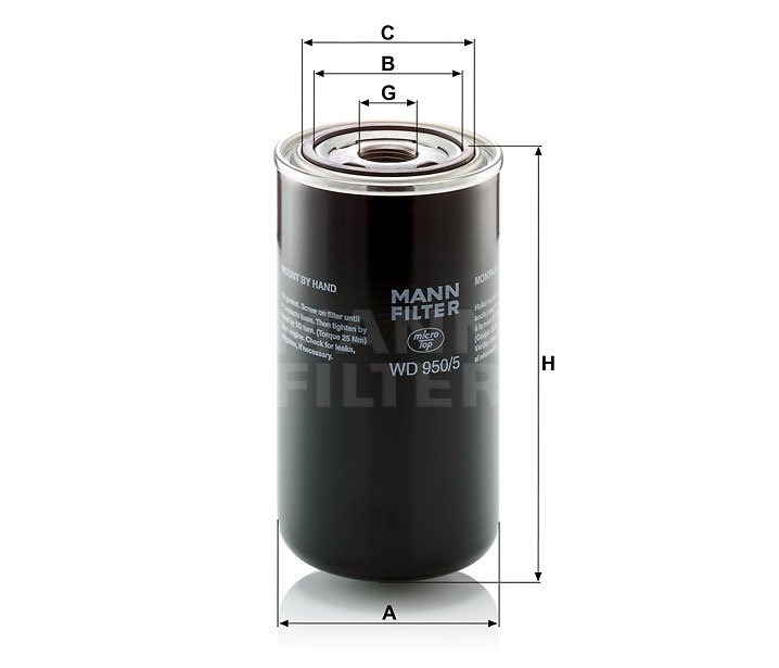 Hydraulikfilter MANN WD950/5
