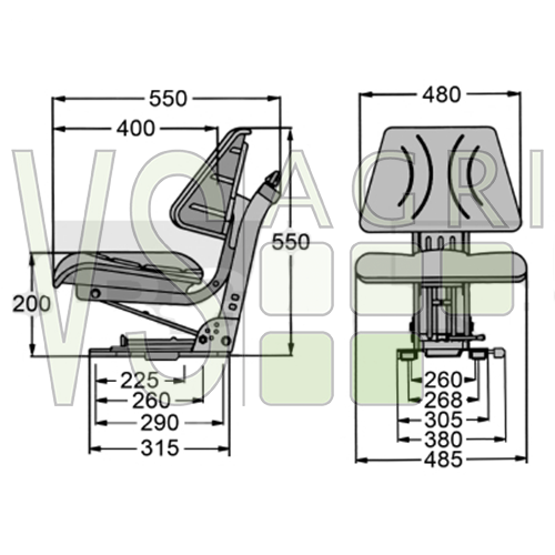 Schleppersitz PVC Case / IH-Schlepper