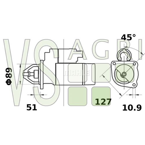Anlasser CASE IH CS / CVX / CVT Serie IS0836